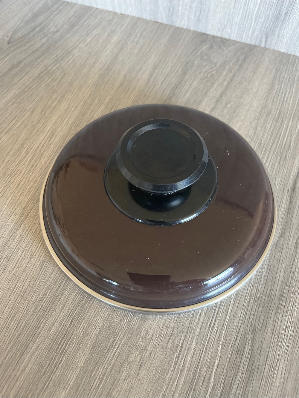 Brown Vintage Enamelware Lid Only